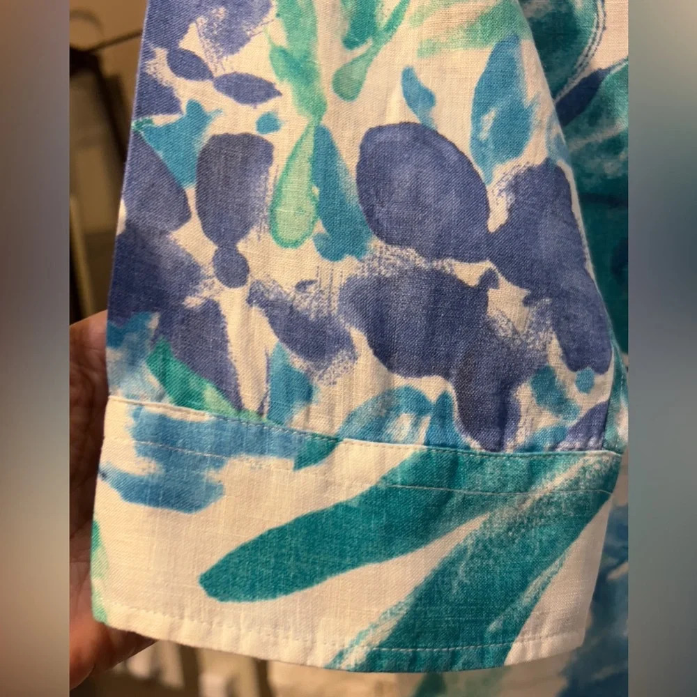 Lauren Ralph Lauren 100% Linen floral shirt Large - Picture 2 of 7